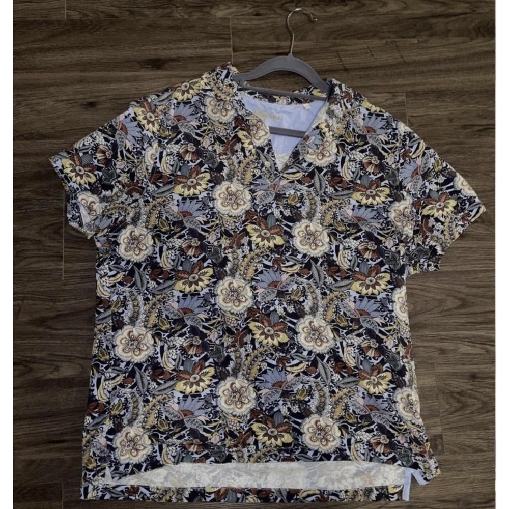 Stenströms Shirt Mens L Multicolor Floral Short Sleeve Button Up Casual Woven